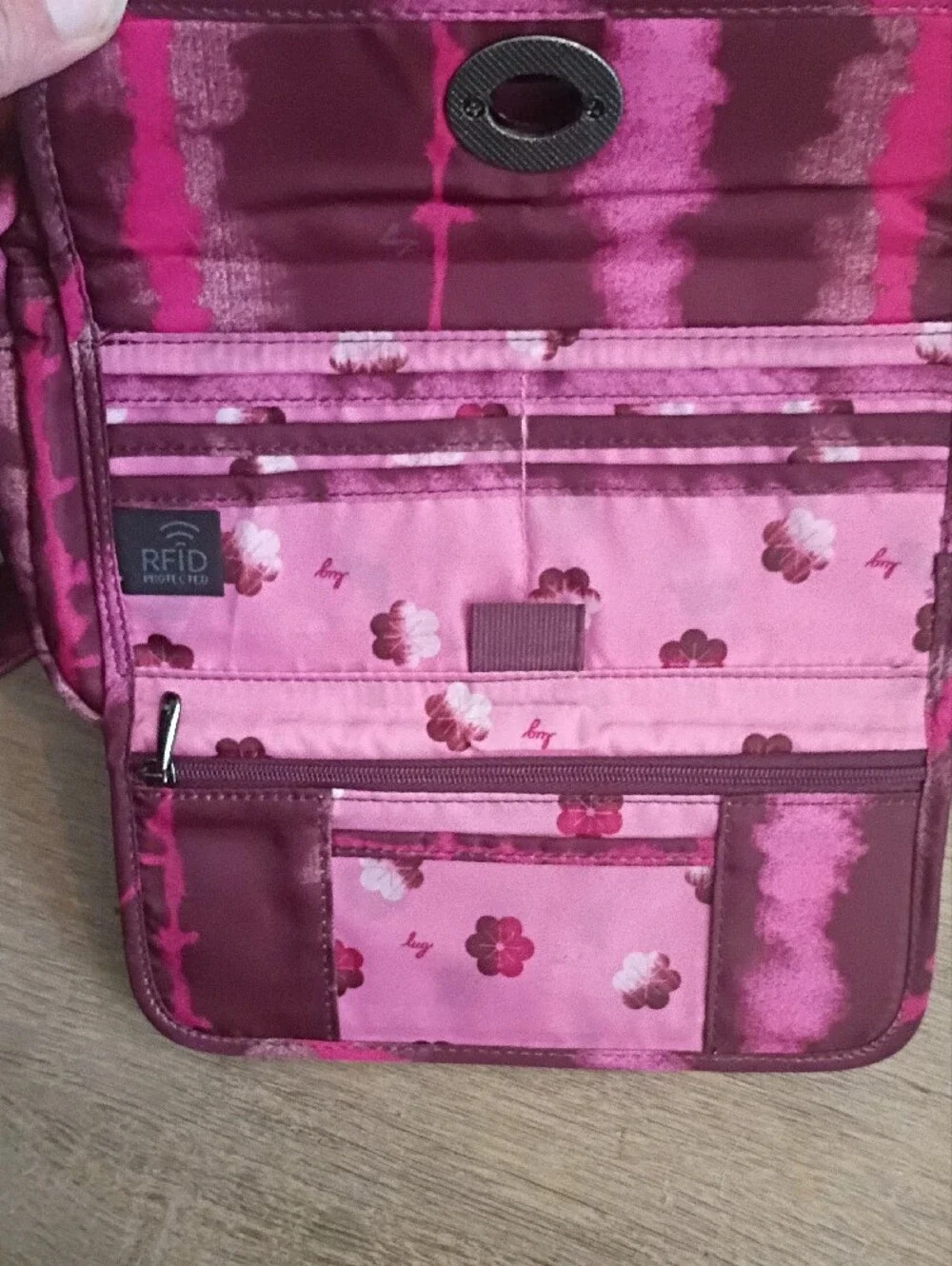 lug Pink and Magenta Tie-Dye Crossbody Bag